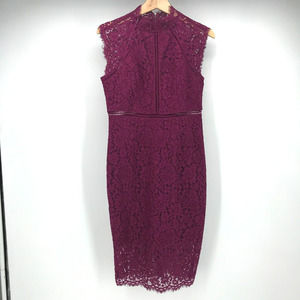 Bardot Plum Pink Purple Lace Sleeveless Sheath Dress Size Small (6)